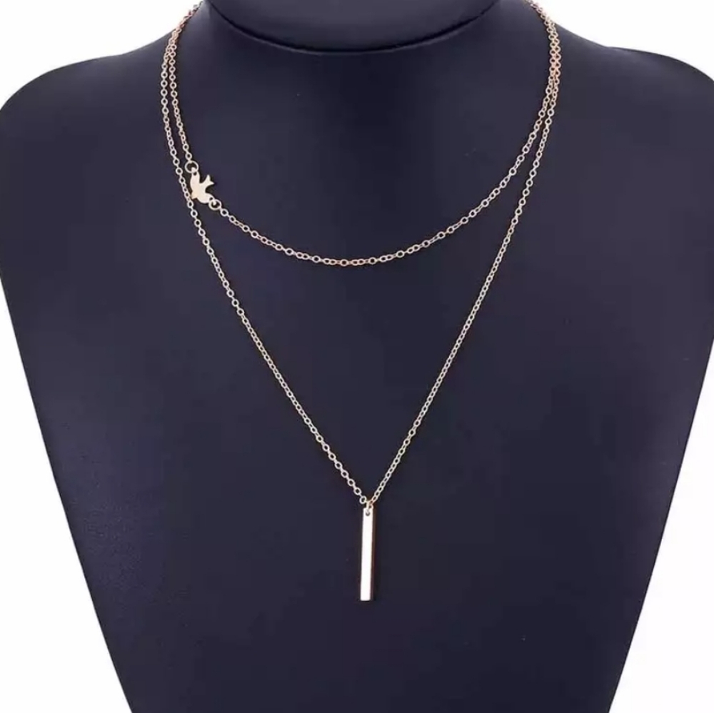 ♡Macy♡ Layered Bird Necklace - Picture 3 of 3